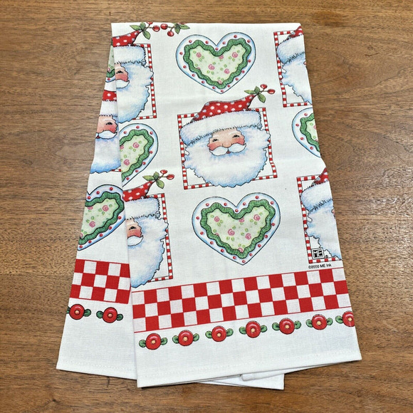 NWOT Mary Engelbreit Christmas Santa Tea Kitchen Towel 100% Cotton Made in USA - Picture 7 of 7
